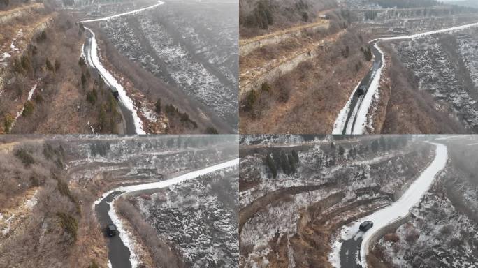 济南拔槊泉村雪地自驾跟拍