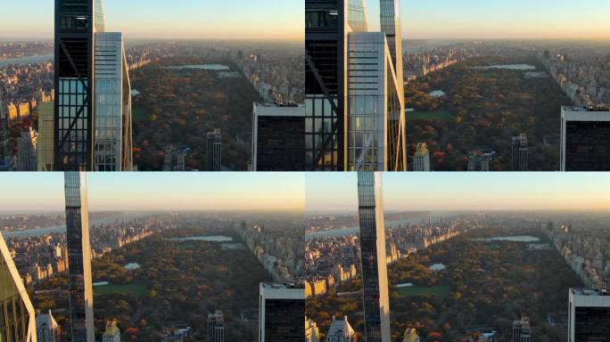 航拍纽约曼哈顿53W53摩天大楼中央公园