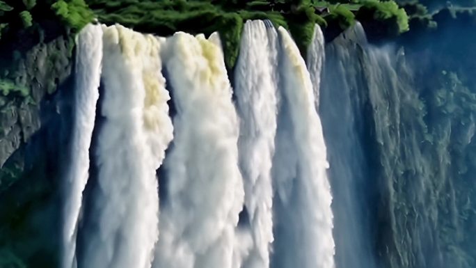 流动的瀑布，水流，震撼的瀑布效果，流动水