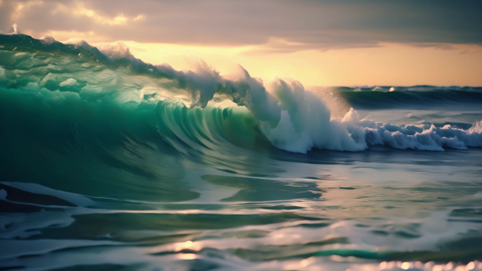 海浪浪花 大海海浪 波涛汹涌 海浪海涛