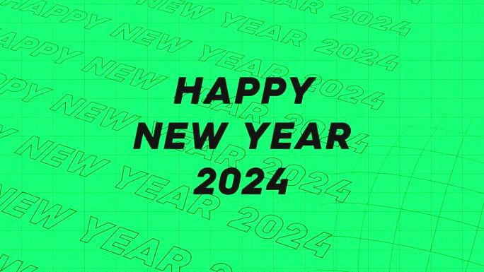 2024年新年快乐宣传片标题动态动画循环。标题行流无缝吸引的背景。创意推广广告体育设计。