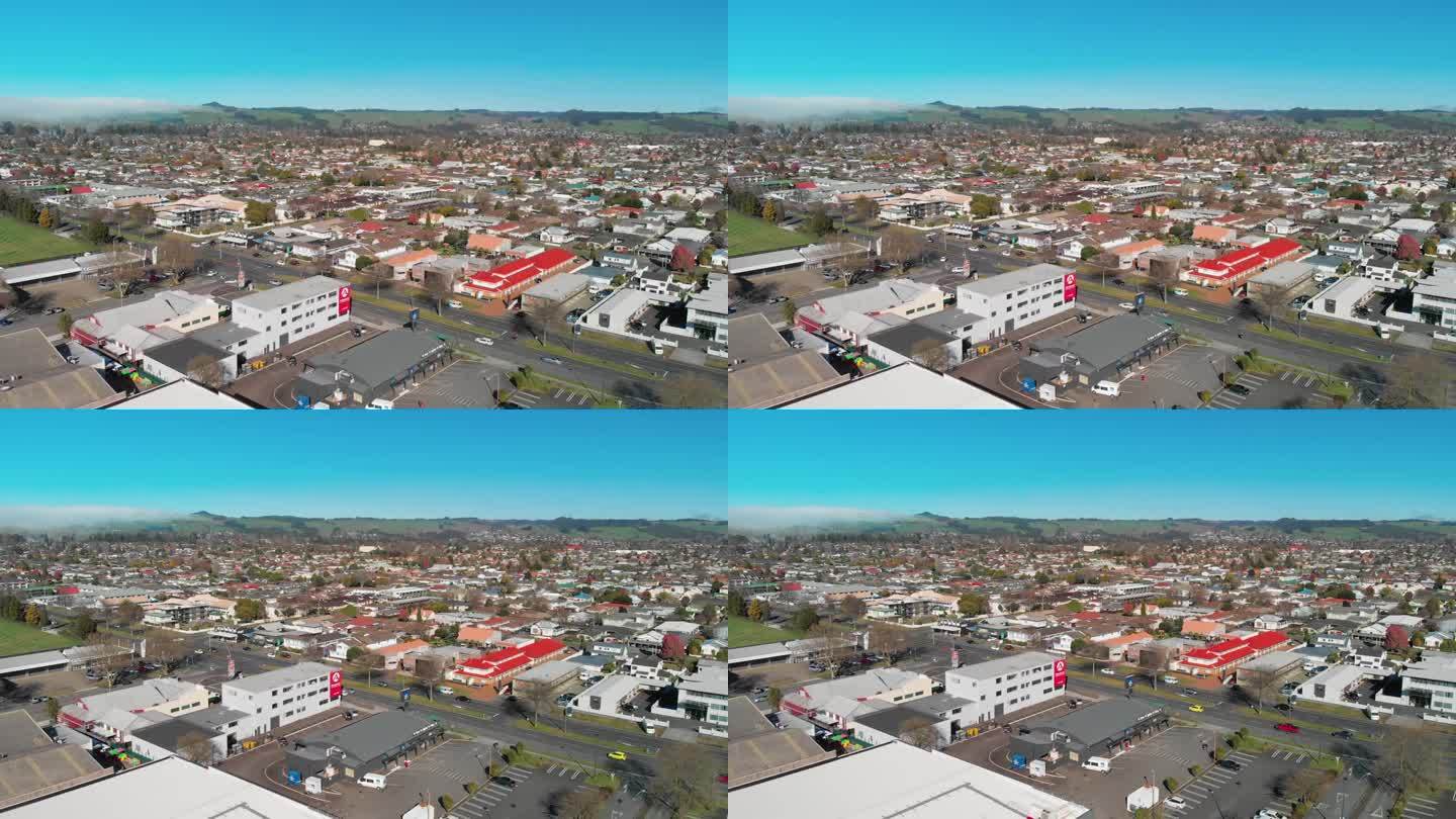 2018年9月5日，新西兰罗托鲁瓦:鸟瞰倒计时超市和停车场
