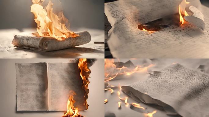 燃烧的火苗火焰书籍书本