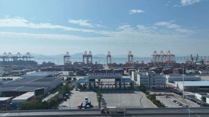厦门自由贸易试验区航拍厦门港口集装箱码头