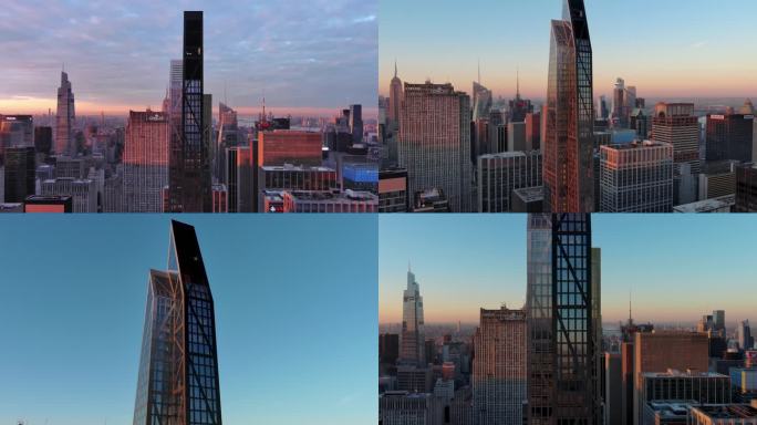 城市航拍纽约曼哈顿53西53号摩天大楼