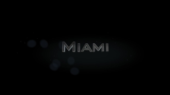 迈阿密3D标题字与金属动画文本透明黑色