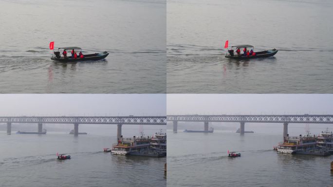 长江上航行的救援小船
