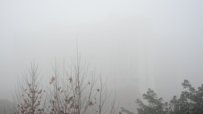雾霾中的重庆北碚城南新区景色