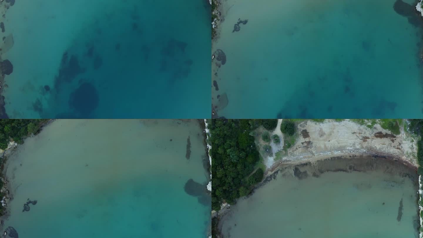 希腊马拉西亚野生海滩的无人机俯视图