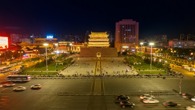 太原五一广场夜景延时