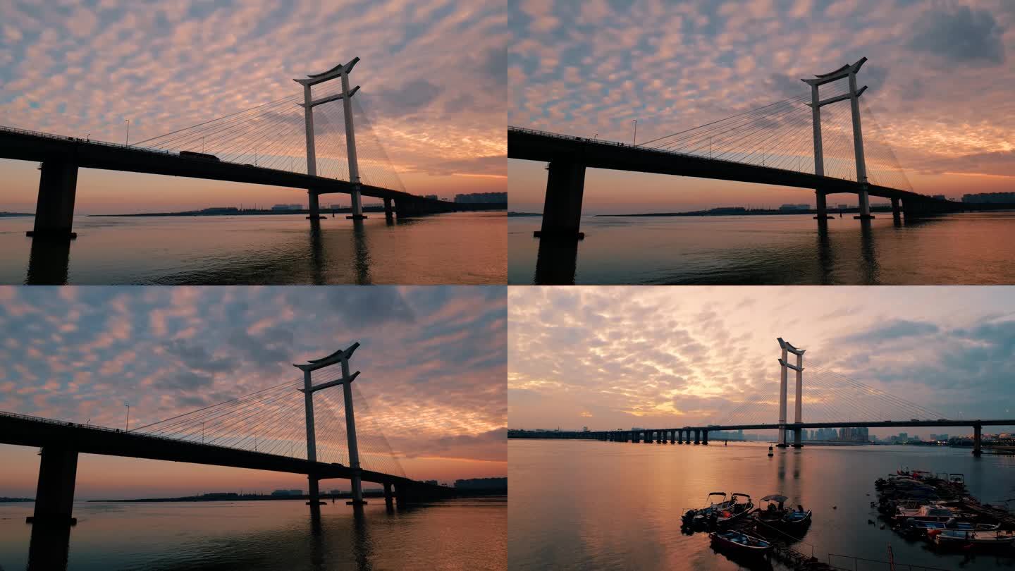 晋江大桥夕阳延时摄影