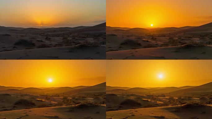 4k巴丹吉林沙漠日出延时摄影