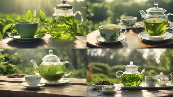 透明水壶里的茶叶