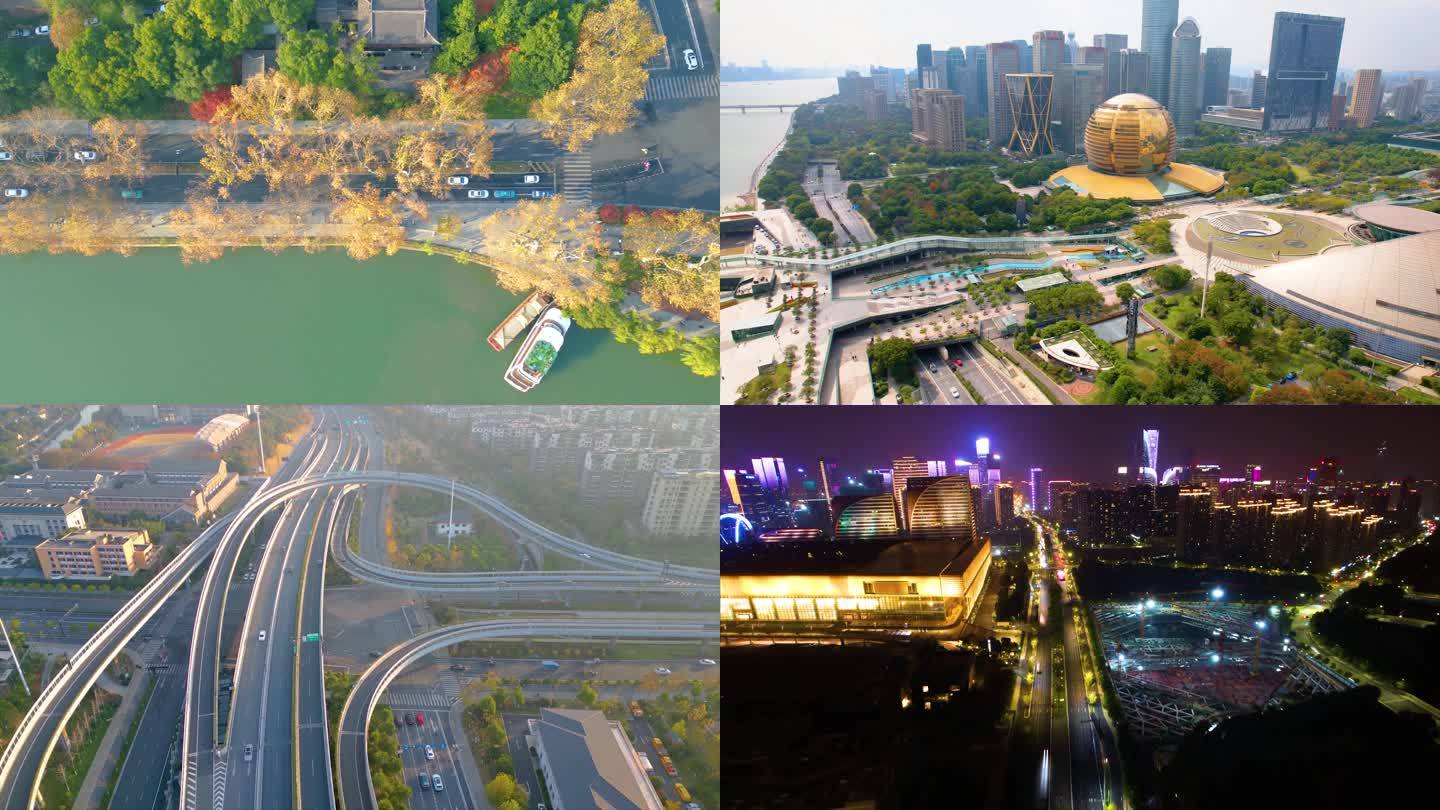 杭州市风景视频素材航拍