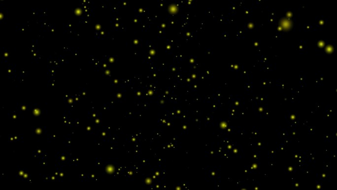 粒子光发光球通过空间宇宙动画运动图形视觉效果3D背景无缝循环4K黑黄