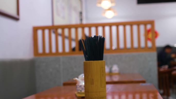 小吃饭店快餐餐厅顾客用餐视频素材