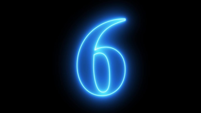 10-1蓝色霓虹灯动画与旋转和缩放的数字。