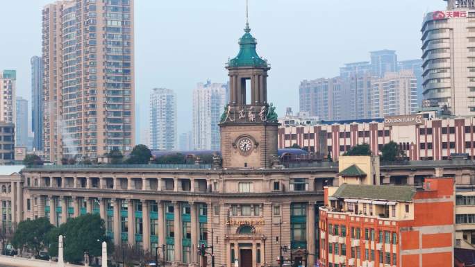 上海 上海邮政博物馆 航拍 苏州河 邮政