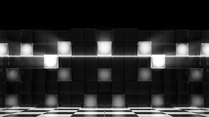 4K复古节奏空间 黑白格 像素 迪斯科