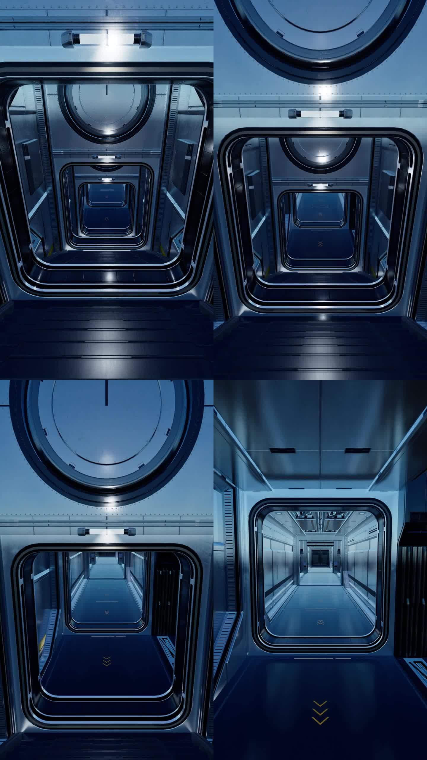 穿越宇宙飞船内部通道的。