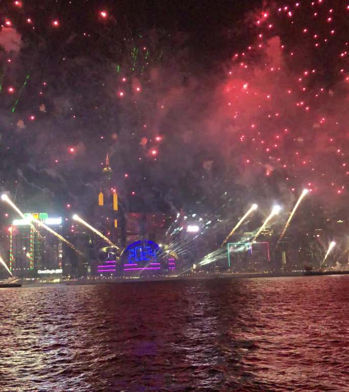 香港新年烟花竖屏烟花