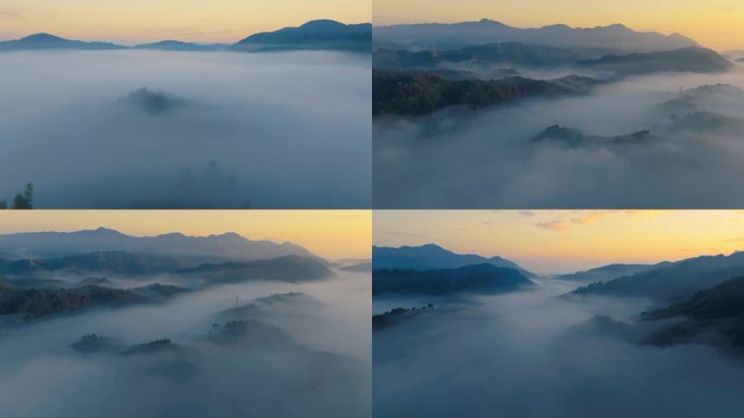 大雾弥漫了整个天空，如同置身于仙境一般。