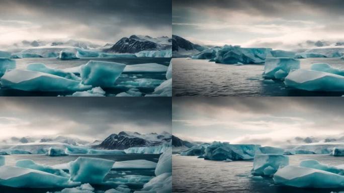 北极冰川冰河背景