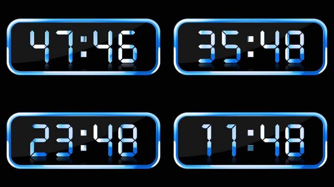 蓝色液晶数字计时器视频1小时快速