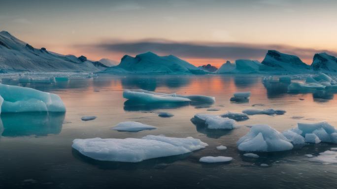 南极冰川冰河冰面8k背景