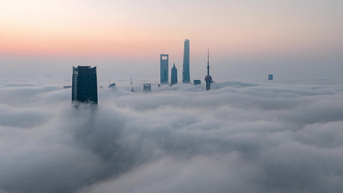 上海日出 上海平流雾延时 上海高度陆家嘴