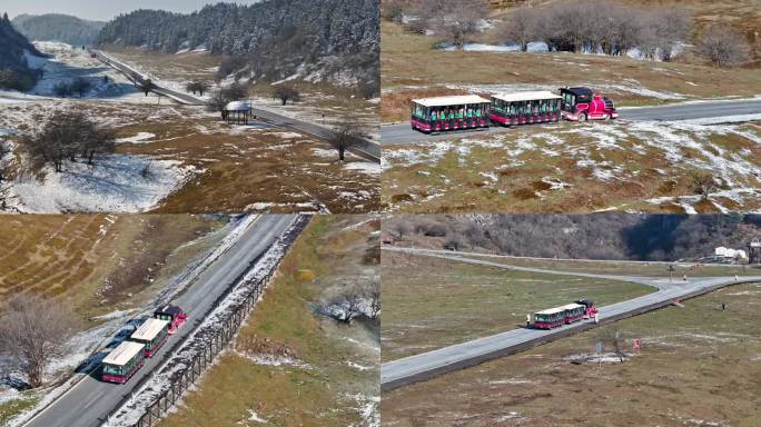 重庆武隆仙女山蓝天湖森林自然雪景航拍