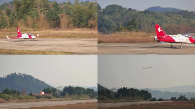 长沙宁乡通航机场滑行起飞的航模