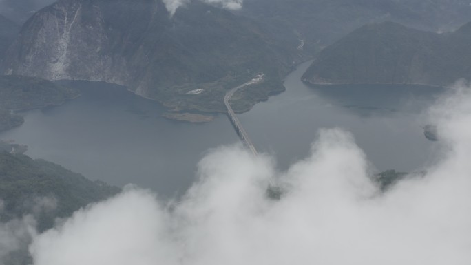 都江堰云华山紫坪铺水库云海航拍