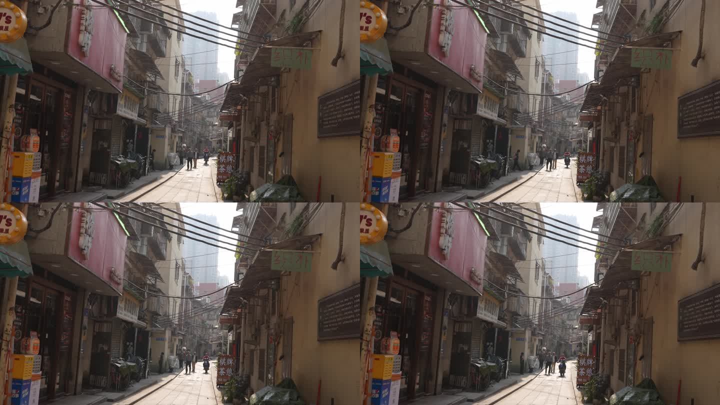 4K实拍广州岭南风格骑楼街文明路内街景象