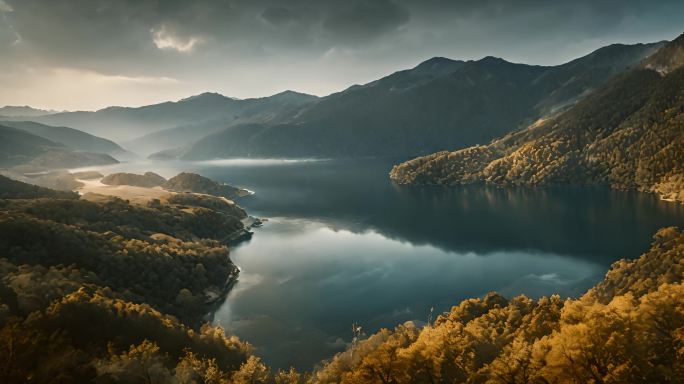 4K绿水青山航拍大自然山水风景森林云雾