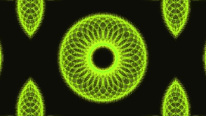 神圣几何，绿色圆圈，无缝VJ循环