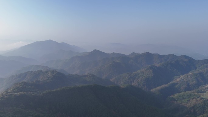 航拍山脉 黄山风景