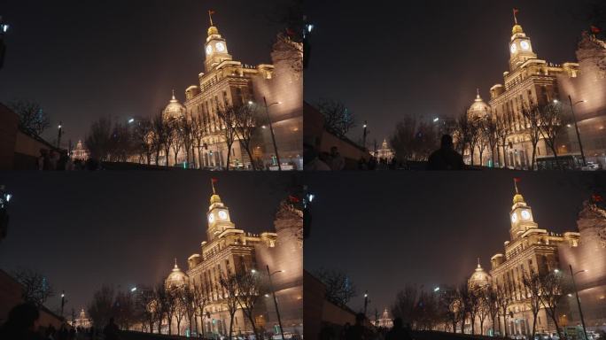 上海海关大楼建筑夜景
