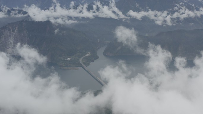 都江堰云华山紫坪铺水库云海航拍