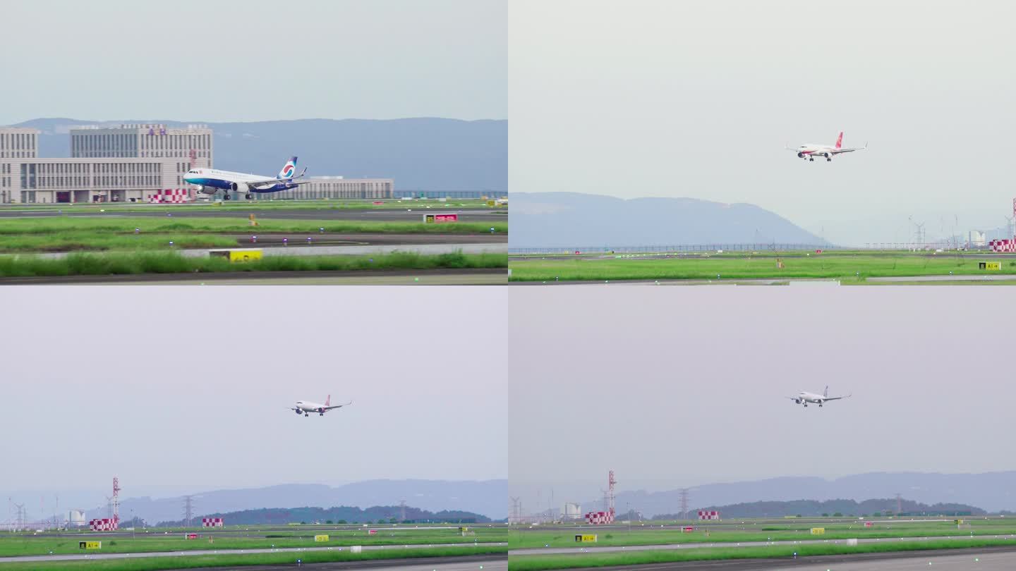 重庆江北机场飞机降落