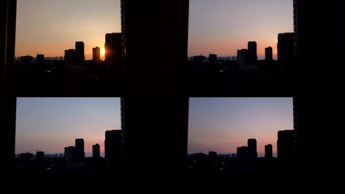 夕阳的延时摄影