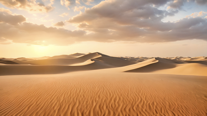 沙漠风光 日出日落 山丘荒漠沙漠风沙