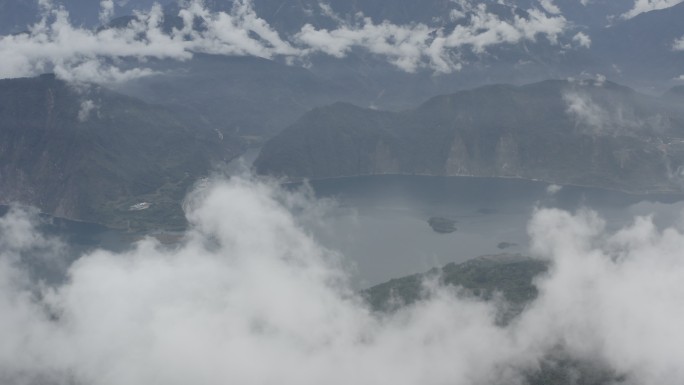 都江堰云华山紫坪铺水库云海航拍