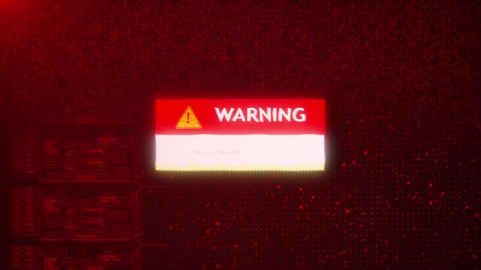 系统崩溃和黑客攻击警报计算机网络受到网络攻击后的系统被黑客攻击警报。
