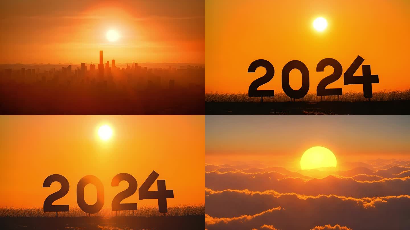 2024新年日出美好明天太阳云海空镜