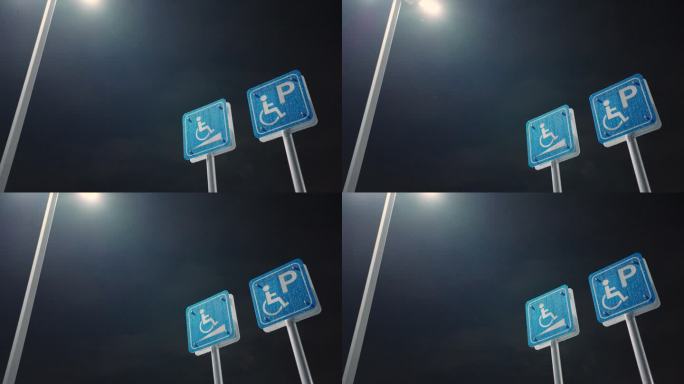 残疾人停车位的标志或停车场的残疾人标志。