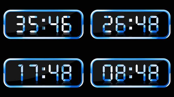 蓝色液晶数字计时器视频45分钟快速
