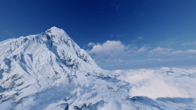 雄伟壮观大气雪山冰山云海高山山脉山峰穿梭