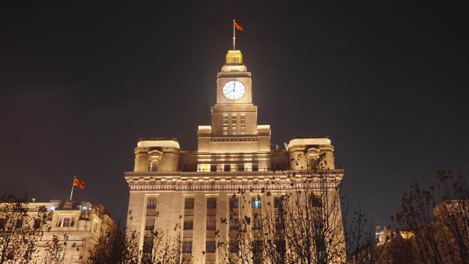 上海海关大楼建筑夜景