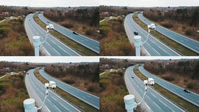 高速公路上的测速摄像头，电子速度控制装置